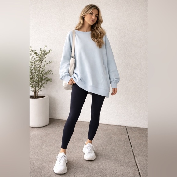aerie Sweaters - NWT Aerie soft light blue crewneck oversized sweater size medium